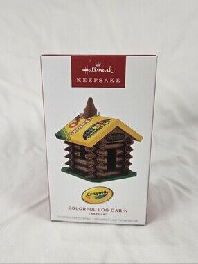 Hallmark Keepsake Crayola Colorful Log Cabin Ornament, 2025 Collection, Unopened